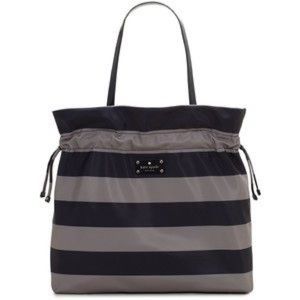SOLD - Kate Spade Cambridge Stripe navy blue & grey purse
